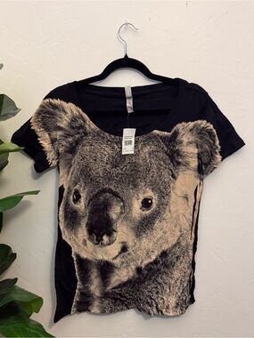 NEW San Diego Zoo cute Koala graphic shirt Women’s XL black cotton short sleeve
